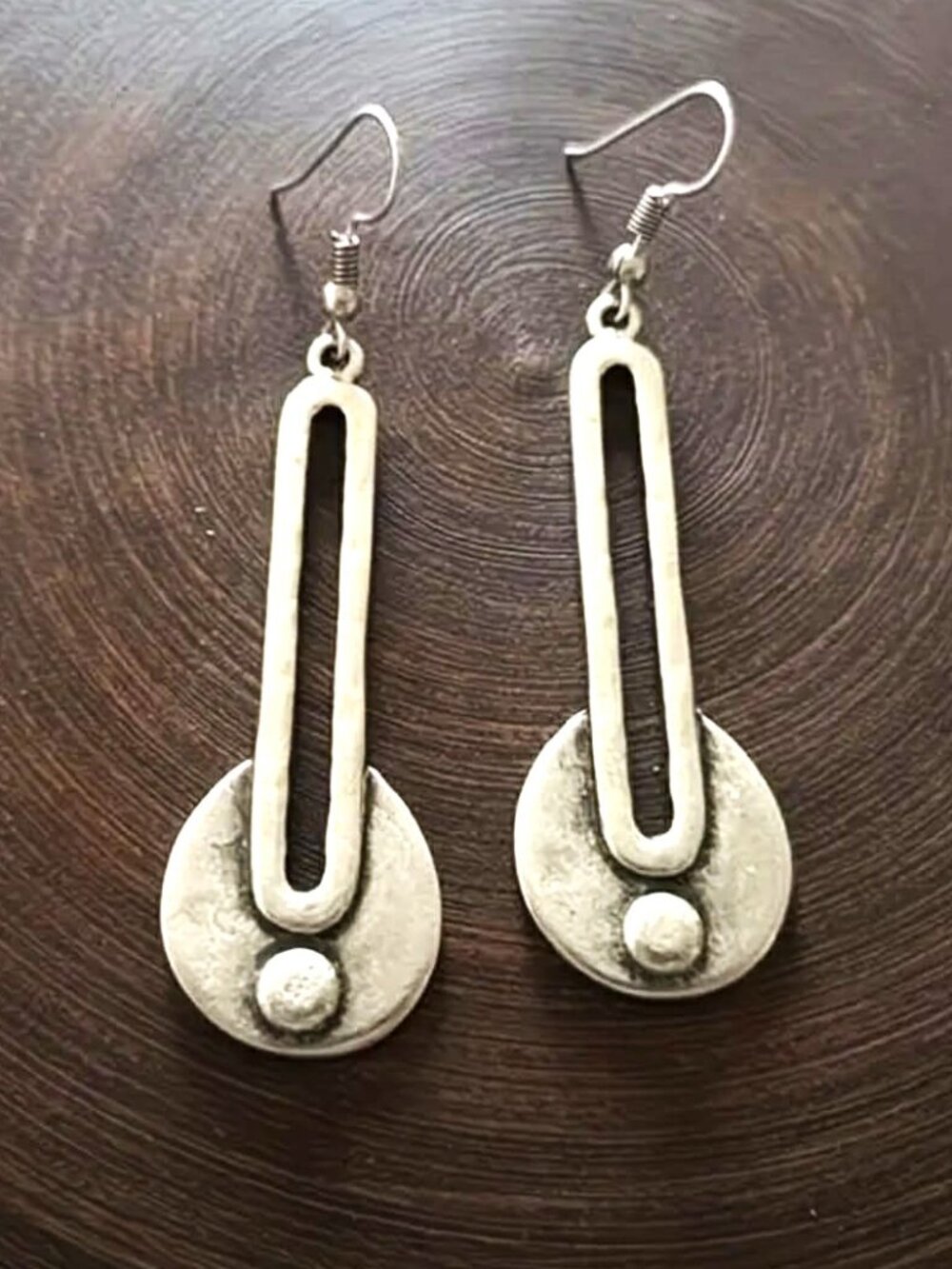 Earrings. Silver Geometric Style. Pierced. NWT. - Picture 2 of 4